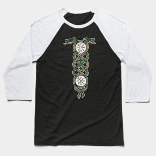 Dragons Celtic Knotwork Viking Talisman Gift Leather Band Baseball T-Shirt